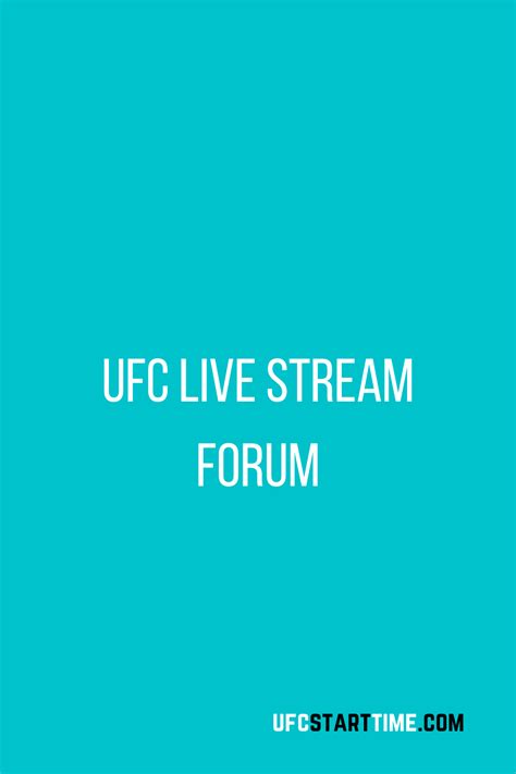 ufc stream forum